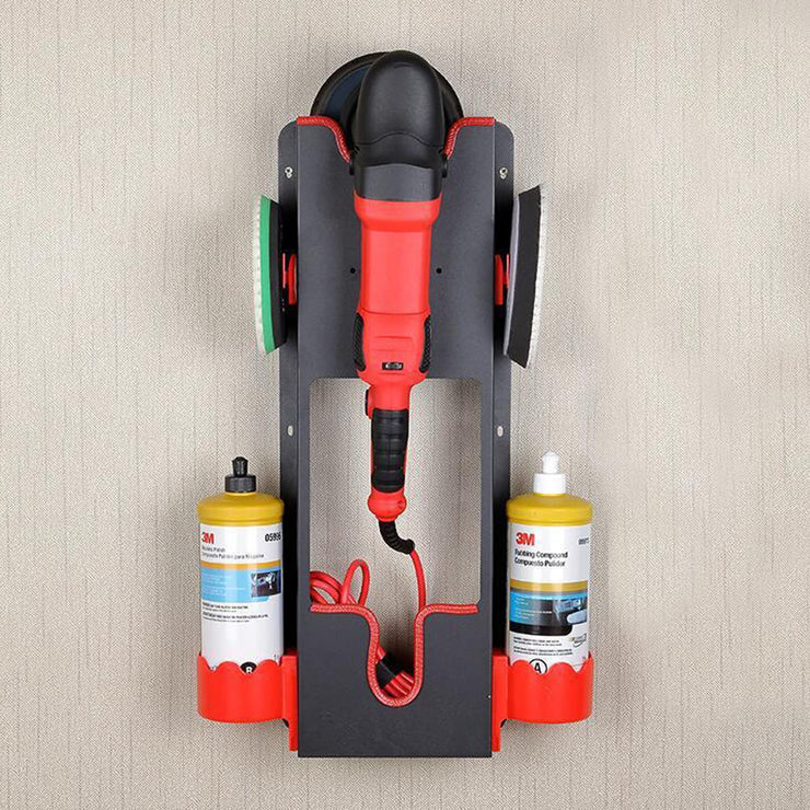 2 Set Polishing Machine Holder Wall Mount,Buffer Rotary Polisher Auto Car Detailing Storage Rack for Car Beauty Shop Accessory