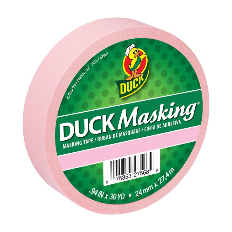 Duck Tape Light Pink Masking Tape 24mm x 27.4m for Crafting, Decorating, Labelling