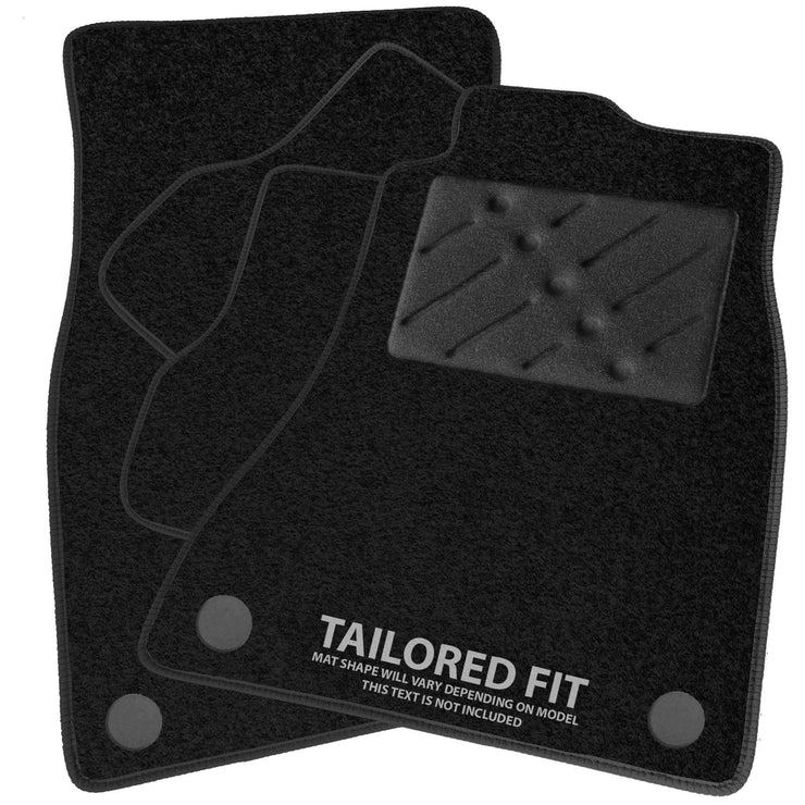 Car Mats FOR Land Rover Discovery Sport 2015-2019 Black Carpet - Black Ribbed Trim - Black Rectangle Heel Pad [SAPP-1650]