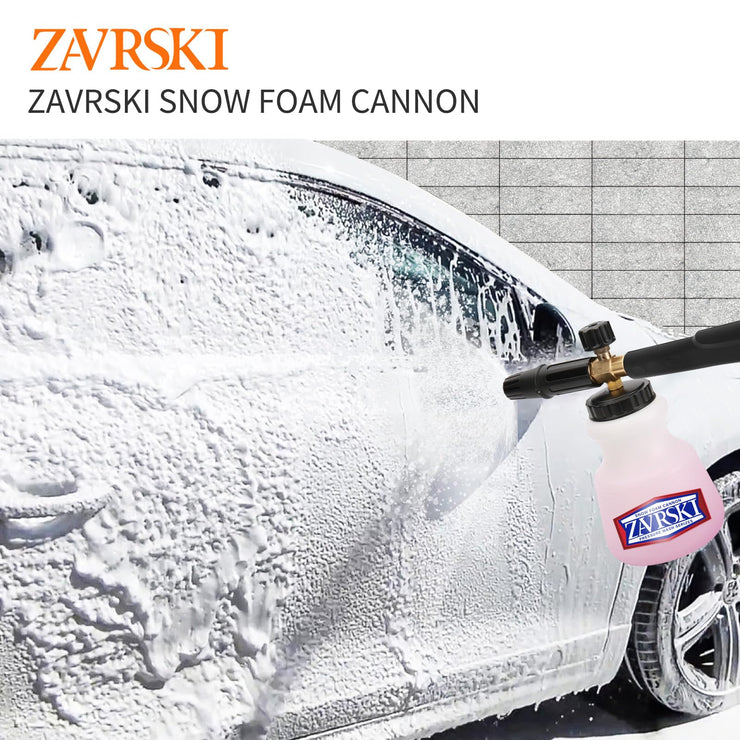 Zavrski Snow Foam Lance Cannon 1 Liter Adjustable Snow Foam Gun for Karcher K2 K3 K4 K5 K6 K7 Pressure Washer Accessories Car Foam Sprayer with 1/4&