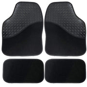 UKB4C Black Carpet Floor Mats Set with Rubber Pad Polo Golf Fox Lupo