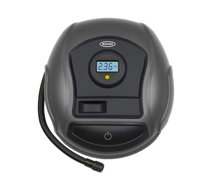 Ring Automotive Ring RTC300 12V Compact Digital, Air Compressor, Pump 3.5 min Tyre Inflation, Valve Adaptors