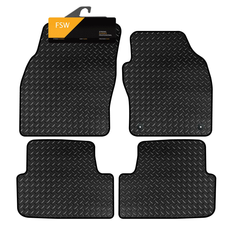 FSW - Tailored Mats - Fits SEAT Arona 2017-Onwards - HEAVY DUTY 3mm Rubber Matting - Anti Slip Mat - Waterproof, Non Slip Car Floor Mat, Fitted with Clips & Anti Slip Backing - 4 Rubber Floor Mat Set