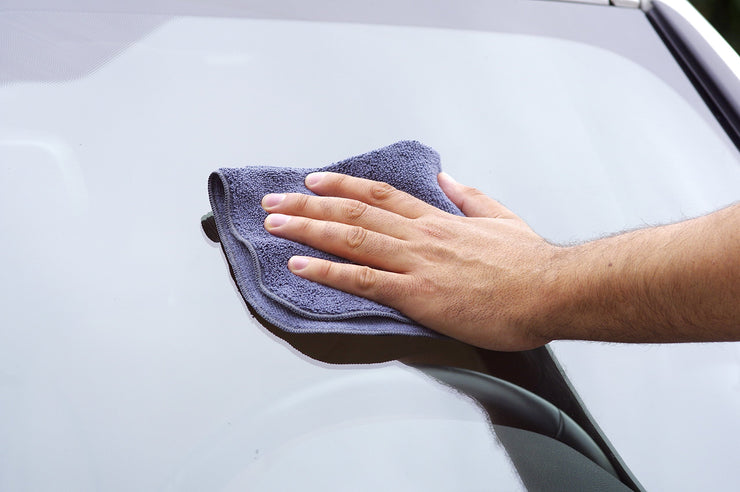 Glart 4432K Set of 2 car care microfibre cloths for car window cleaning, microfibre cloths special Fishskin 60 x 40 cm microfibre cloth and dry cloth 32 x 32 cm, washing set also for window cleaner