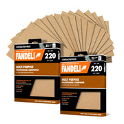 Fandeli | Multi-Purpose Sandpaper | 220 Grit | Sheets of 9'' x 11'' | Metal and Wood Sandpaper | Wall Sandpaper | Hand Sanding | Orbital Sanders (50, 220 Grit), 36944.