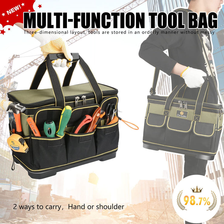 Drado Tool Bag Muti-Purpose Tool Bag Organiser with Adjustable Shoulder Strap (40 x 23x 28cm)