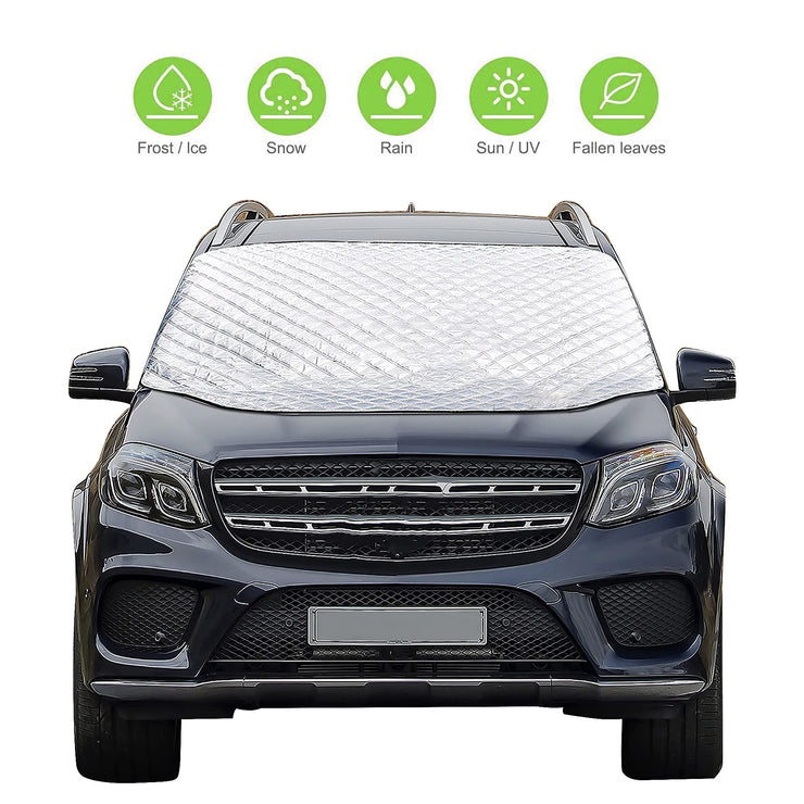 Car Windscreen Cover,Front Windshield Cover for Cars,Foldable Car Windscreen Frost Protector,Snow Cover,Ice Sun UV Dust Water Resistant for Cars in all Weather,Automotive Sun Shade,Fits Various Sizes