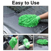 WRGYVE 2 Pcs Car Wash Mitt, Wash Mitt, Car Mitt for Washing, Wash Mitt for Car Washing, Car Sponges for Washing, Super Absorbent Car Cleaning Mitt Gloves for Home Dusting Polishing Drying (Green)