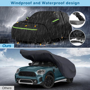 Full Car Covers for 20014-2024 Mini Cooper/Cooper S/Hardtop/Clubman/Countryman 4 Door, Car Cover Waterproof Heavy Duty All-Weather Protection with Door Zipper & Storage Bag