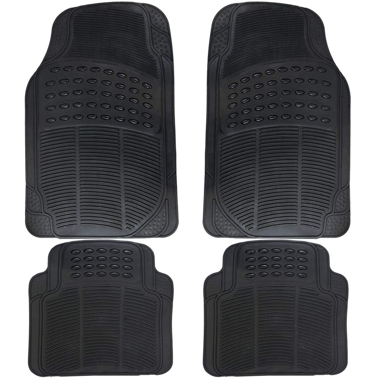 UKB4C Black Heavy Duty Rubber Floor Mats Set Non Slip Waterproof suits Focus Mondeo Fiesta Figo C-Max Kuga