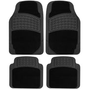 Nyxi 4 Piece Rubber Car Mat and Carpet (Front + Rear) Car Mat Floor Mat Universal Non-Slip Heavy Duty for Cars SUV Truck and VAN, Water Proof, All Weather