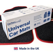 CarMats.co.uk Universal Car Mats Red Trim - Black Carpet Right Hand Drive Car Floor Mats