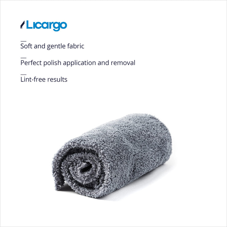 LICARGO® 2x Edgeless Polishing Cloths with 400 GSM - Extremely Absorbent And Super Soft - Lint Free Microfibre Cloth Car Polishing Cloth, Microfibre Car Cleaning Cloths - 40x40 cm