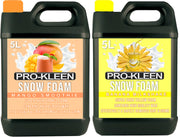 Pro-Kleen 5L Mango Smoothie ORANGE COLOURED Snow Foam with 5 Litre Banana Milkshake Snow Foam – Super Thick, pH Neutral & Non-Caustic Foam – Extremely Powerful & Easy To Use