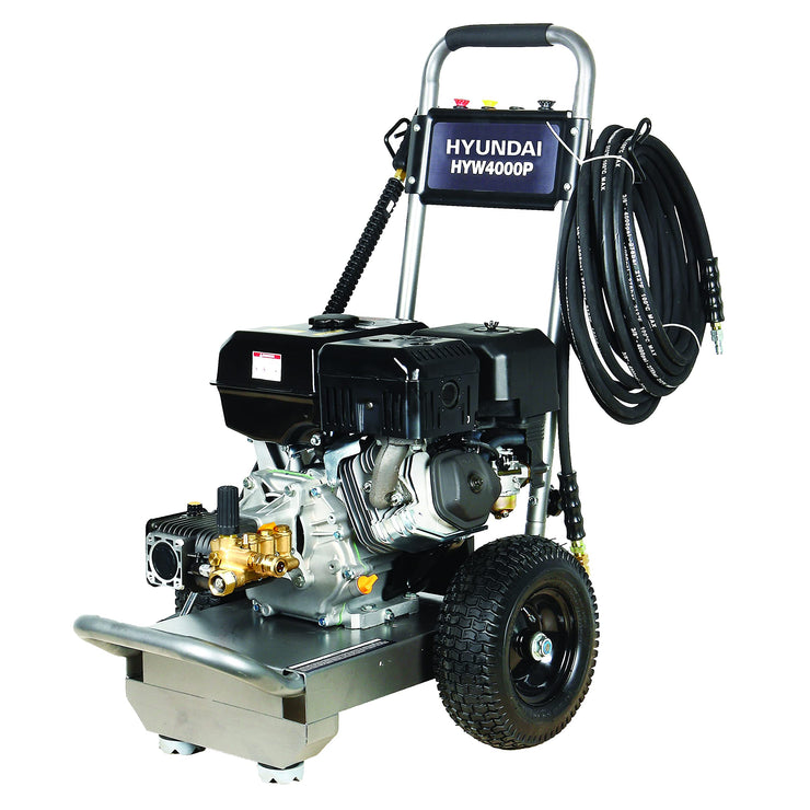 Hyundai Petrol Pressure Washer, 4000psi 420cc 15L/min with 15m Hose and Lance, 4 Nozzles, Turbo Nozzle & 3 Year Warranty