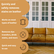 Furniture Clinic Leather Stain Remover 250ml - Helps to Remove Stubborn Stains Such As Dye Transfer, Paint & Food Spills From Leather Sofas, Chairs, Car Seats Etc.