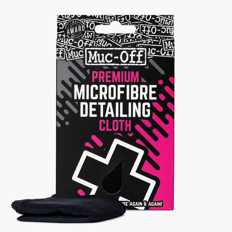 Muc-Off Microfibre Detailing Cloth - Compact Cleaning Cloth for Bicycle and Motorcycle Care - Polishing Cloth for Helmets, Visors and Goggles