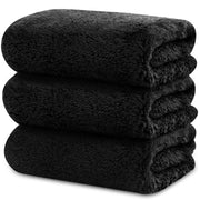 Towelogy® 3x Super Absorbent Black Microfibre Cloths Large All Purpose Cleaning Towels For Kitchen, Car & Household 40x40cm