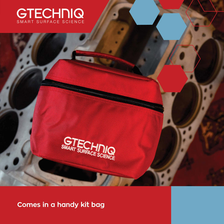 Gtechniq Basic Maintenance Kit - Includes GWash, Quick Detailer, T2 Tyre Dressing, MF2 Zero Scratch Microfiber Drying Towel, MF1 ZeroR Scratch Buff Cloth, Branded Kit Bag - Keep Your Vehicle Clean