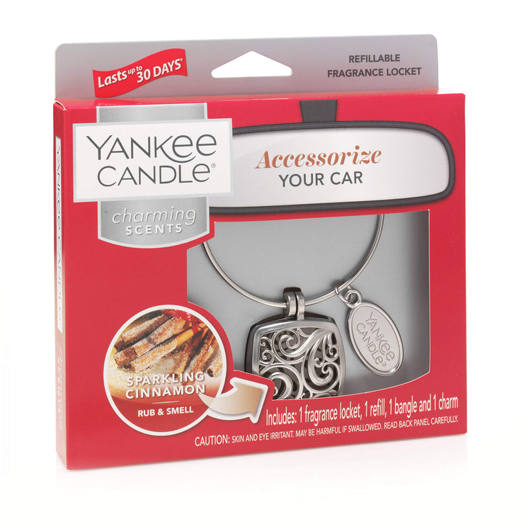 Yankee Candle Charming Scents Car Air Freshener Square Starter Kit, Sparkling Cinnamon