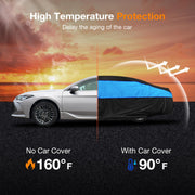 Car Cover Waterproof All Weather for Automobiles,10 Layers Outdoor Full Exterior Cover Rain Sun UV Snowproof Protection with 2 door Zipper Cotton Mirror Pocket, Fit Sedan Length (185"-193"/470-490 cm)