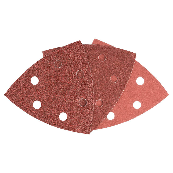 Bosch Accessories Home and Garden 2607019500 25 Delta Sanding Sheets Mixed, 60-240 Grit, Red