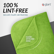 Glart 4448 Set of 4 super soft car microfibre cloths car car care household microfibre cloths 2 pcs blue 40x40 cm, 2 pcs green 40 x 40 cm, microfibre cloth washing set also for window cleaners