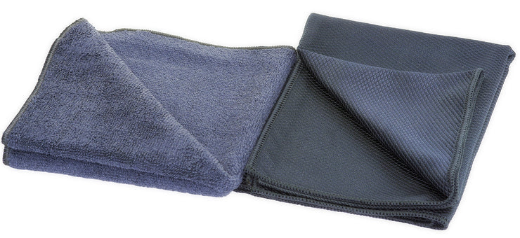 Glart 4432K Set of 2 car care microfibre cloths for car window cleaning, microfibre cloths special Fishskin 60 x 40 cm microfibre cloth and dry cloth 32 x 32 cm, washing set also for window cleaner