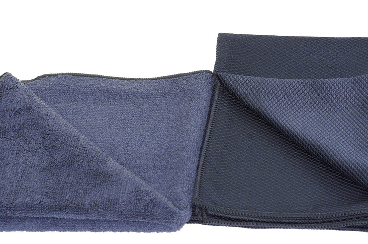 Glart 4432K Set of 2 car care microfibre cloths for car window cleaning, microfibre cloths special Fishskin 60 x 40 cm microfibre cloth and dry cloth 32 x 32 cm, washing set also for window cleaner