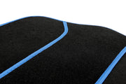 Streetwize - Velour Car Floor Mat Set [Black] Set of 4, Anti-Slip Car Mats with Blue Binding - Car Interior Accessory, Universal Fit