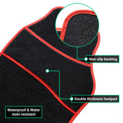 CarMats.co.uk Universal Car Mats Red Trim - Black Carpet Right Hand Drive Car Floor Mats