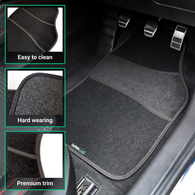 CarMats.co.uk Universal Car Mats - Black Carpet Right Hand Drive Car Floor Mats