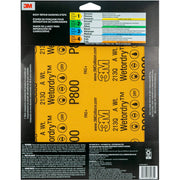 3M Wetordry Sandpaper, 32035, 800 Grit, 9 in x 11 in, 5 Sheets Per Pack