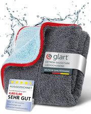 Glart 471PP microfibre cloth, for paint polish, panes, cockpit, polishing & drying for car, motorcycle and bicycle,microfibre polishing cloth varnish, 60x40 cm, Anthracite-blue