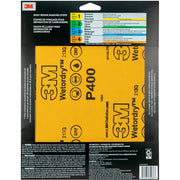 3M Wetordry Sandpaper, 32038, 400 Grit, 9 in x 11 in, 5 Sheets Per Pack