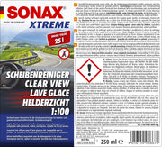 XTREME Clear View 1:100 (250 ml) - Highly effective concentrate for the windscreen washer during summer. Compatible with paintwork, rubber and plastics. | Item-No. 02711410-810