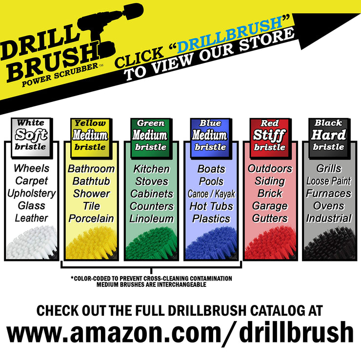 Car - Cleaning Supplies - Drill Brush - Soft Bristle Detailing Scrub Brush Kit - Kayak - Boat - Car Wash - Tires, Wheels and Rims - Interiors - Seat, Carpet, Upholstery, Vinyl, Fabric, Leather Cleaner