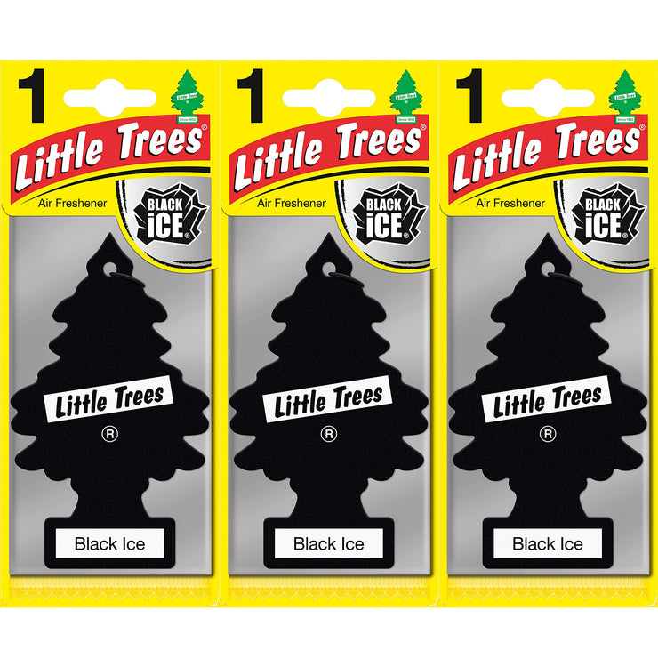 Little Trees Air Freshener Tree LTZ004 Black Ice Fragrance For Car Home Boat Caravan - Triple Pack