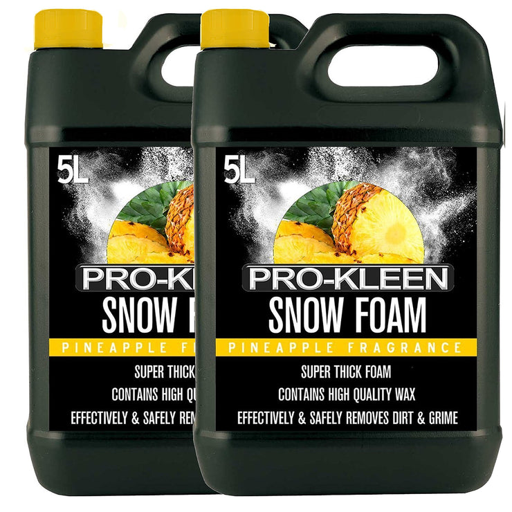 10L of Pro-Kleen Professional Snow Foam with Wax - Pineapple Fragrance - Super Thick Foam - Suitable for all Car Exteriors & Lances