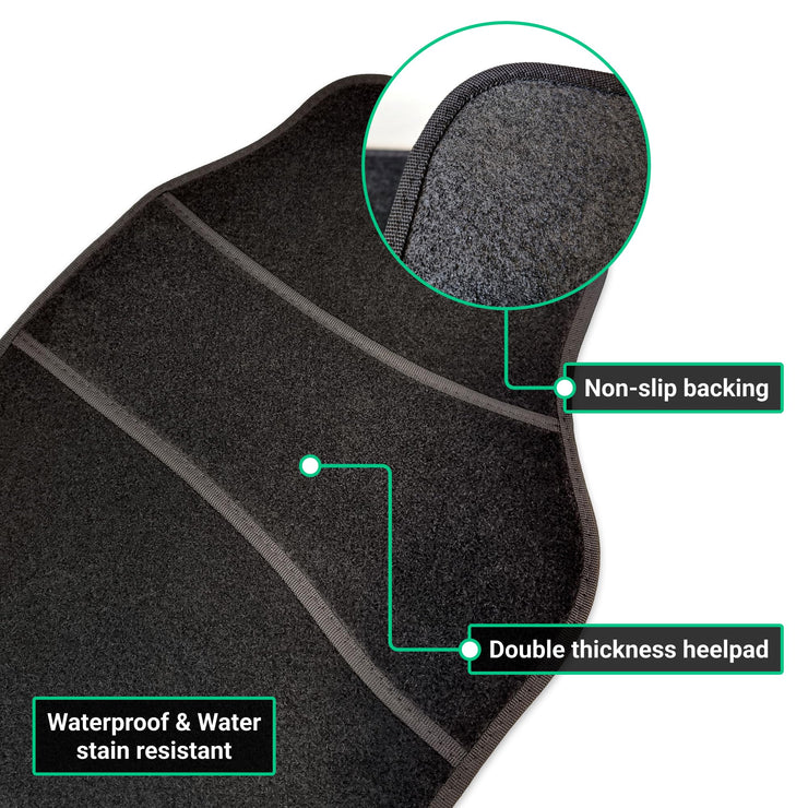 CarMats.co.uk Universal Car Mats - Black Carpet Right Hand Drive Car Floor Mats