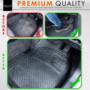 Nyxi 4 Piece Rubber Car Mat (Front + Rear) Universal Non-Slip Deep Dish Heavy Duty for Cars SUV Truck and VAN, Water Proof, All Weather